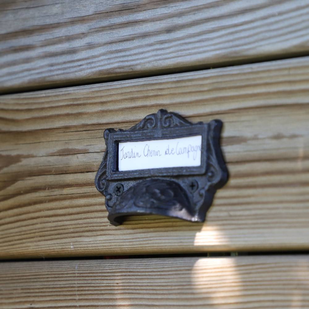 Porte prénom mural en fonte marron 11 x 7.5 x 3 cm Chemin de campagne - Imagen 4