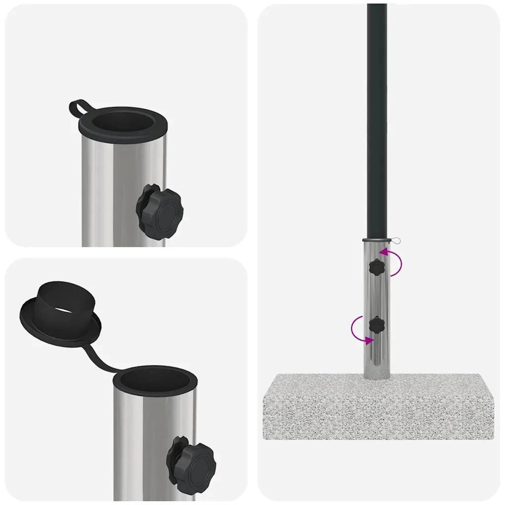 Helloshop26 - Socle de parasol rectangulaire 45 x 25 x 38,5 cm stable élégant en granite gris - Image 6