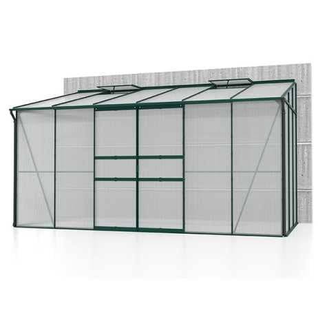 Vitavia - Serre adossée IDA 7800 - 7,8 m² en polycarbonate avec porte coulissante & lucarnes, Couleur Noir, Polycarbonate 6 mm - Image 4