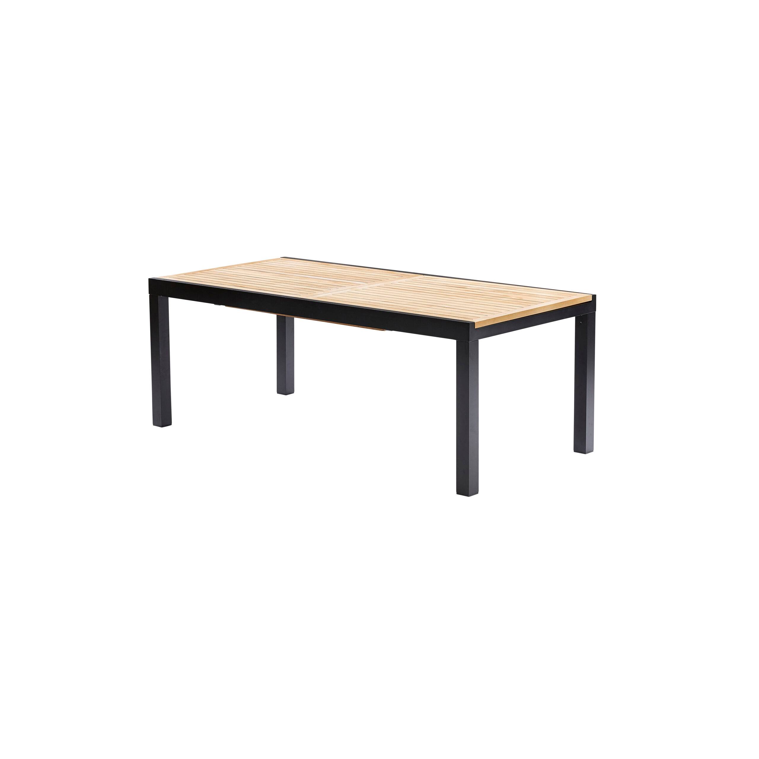 Wilsa Garden - Table BALIteck 8/12 personnes structure aluminium noire, plateau en lame de Teck - Imagen 1