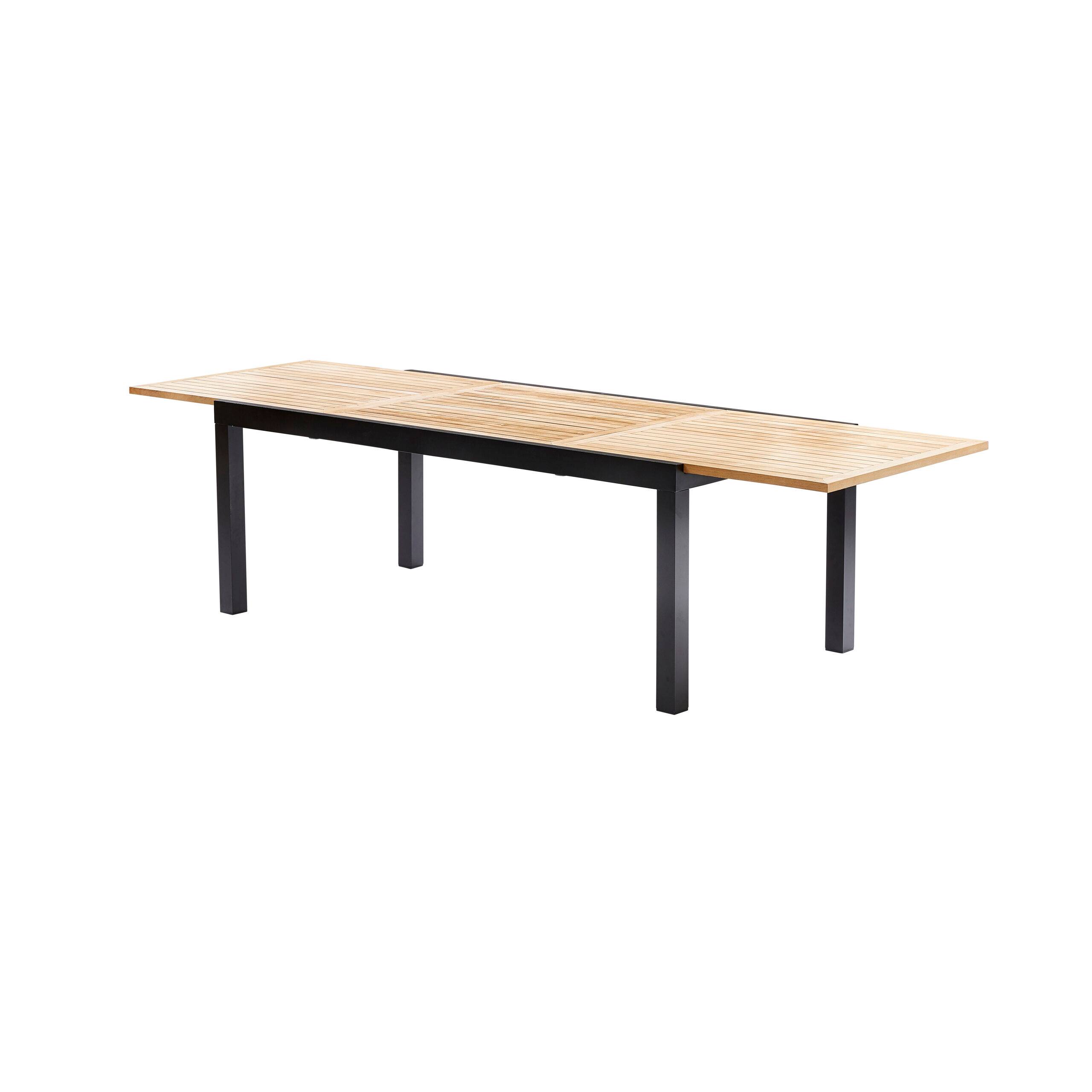 Wilsa Garden - Table BALIteck 8/12 personnes structure aluminium noire, plateau en lame de Teck - Imagen 3