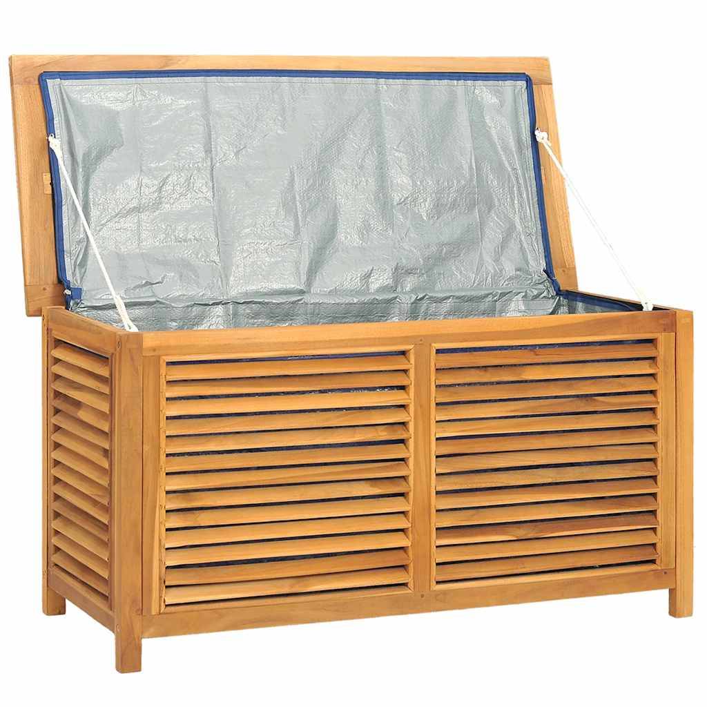 Coffre de rangement bois de teck naturel 114 x 50 x 58 cm - PANGIVO - Image 5