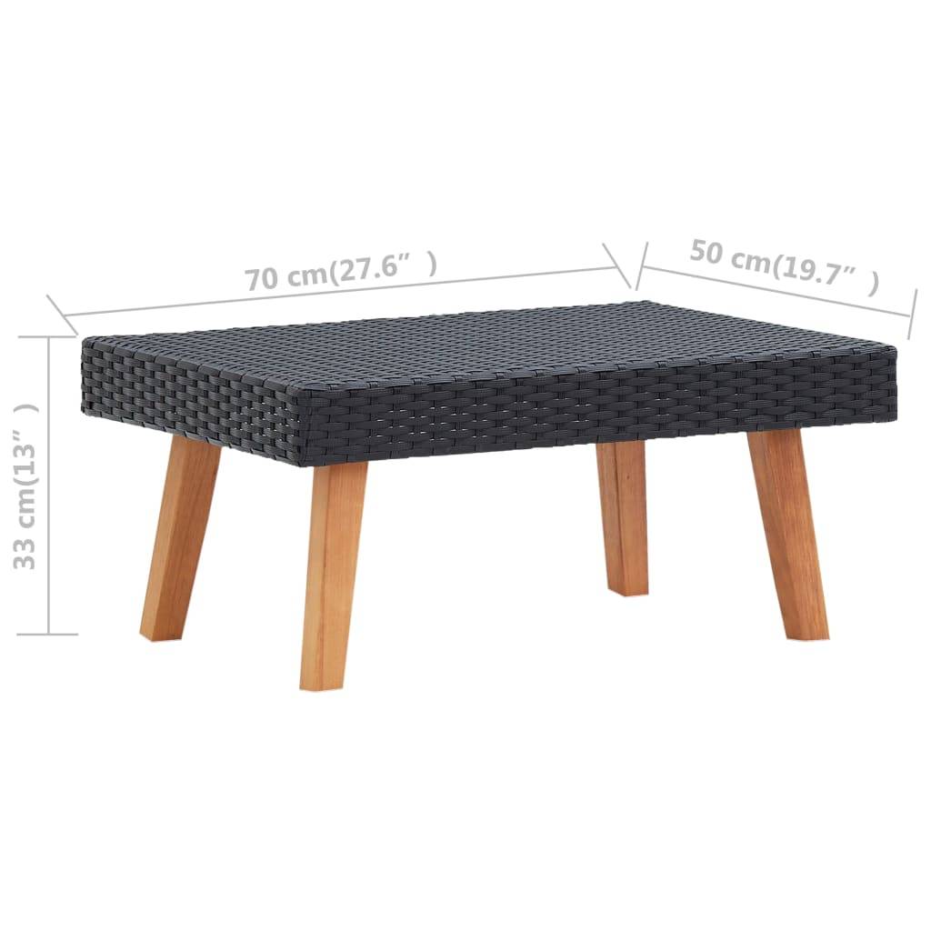 Helloshop26 - Salon de jardin meuble d'extérieur ensemble de mobilier 2 pièces avec coussins résine tressée noir - Imagen 8
