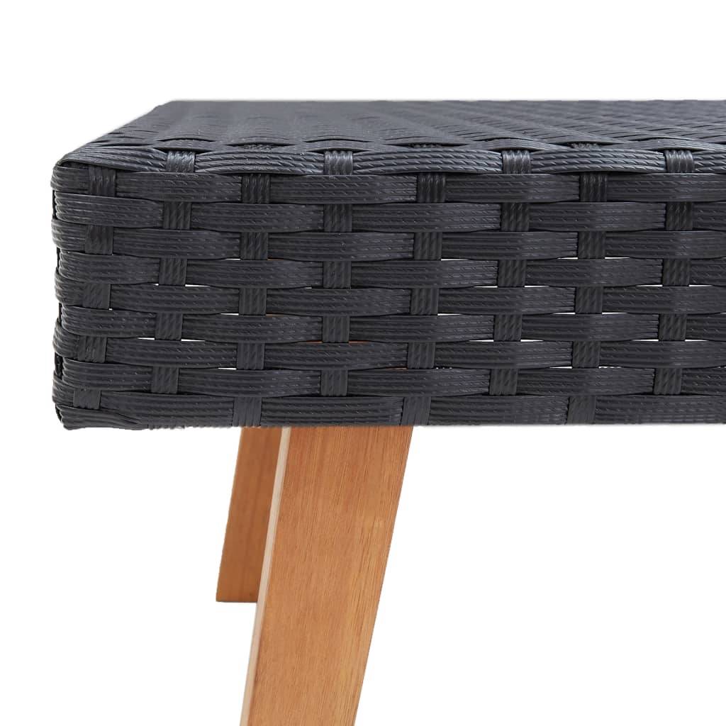 Helloshop26 - Salon de jardin meuble d'extérieur ensemble de mobilier 2 pièces avec coussins résine tressée noir - Imagen 4
