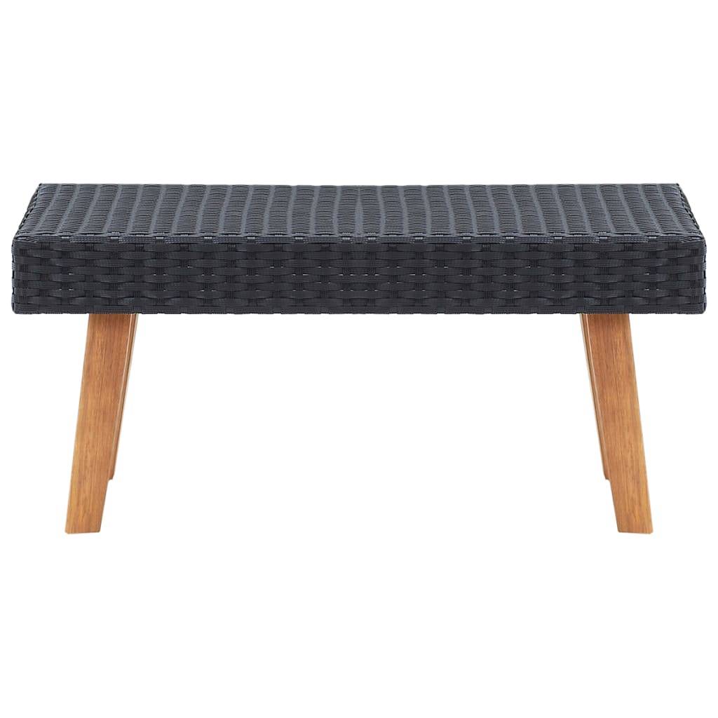 Helloshop26 - Salon de jardin meuble d'extérieur ensemble de mobilier 2 pièces avec coussins résine tressée noir - Imagen 3