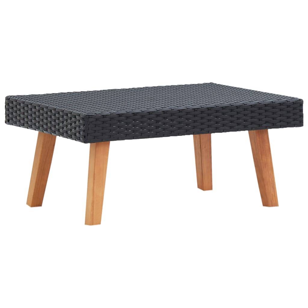 Helloshop26 - Salon de jardin meuble d'extérieur ensemble de mobilier 2 pièces avec coussins résine tressée noir - Imagen 2
