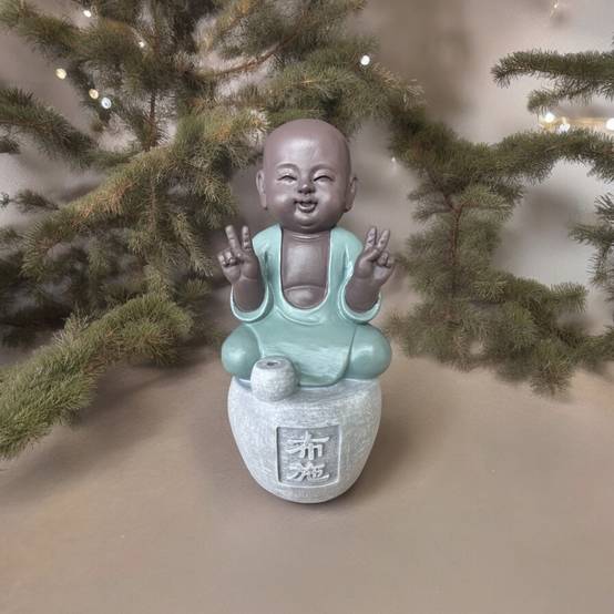 Zen Light - Statue Bonze Porte-Encens Dana - Bouddha Méditation-Ambiance Zen et Relaxante-Fabrication Artisanale FengShui-H14cm–Zen'Light - Image 10
