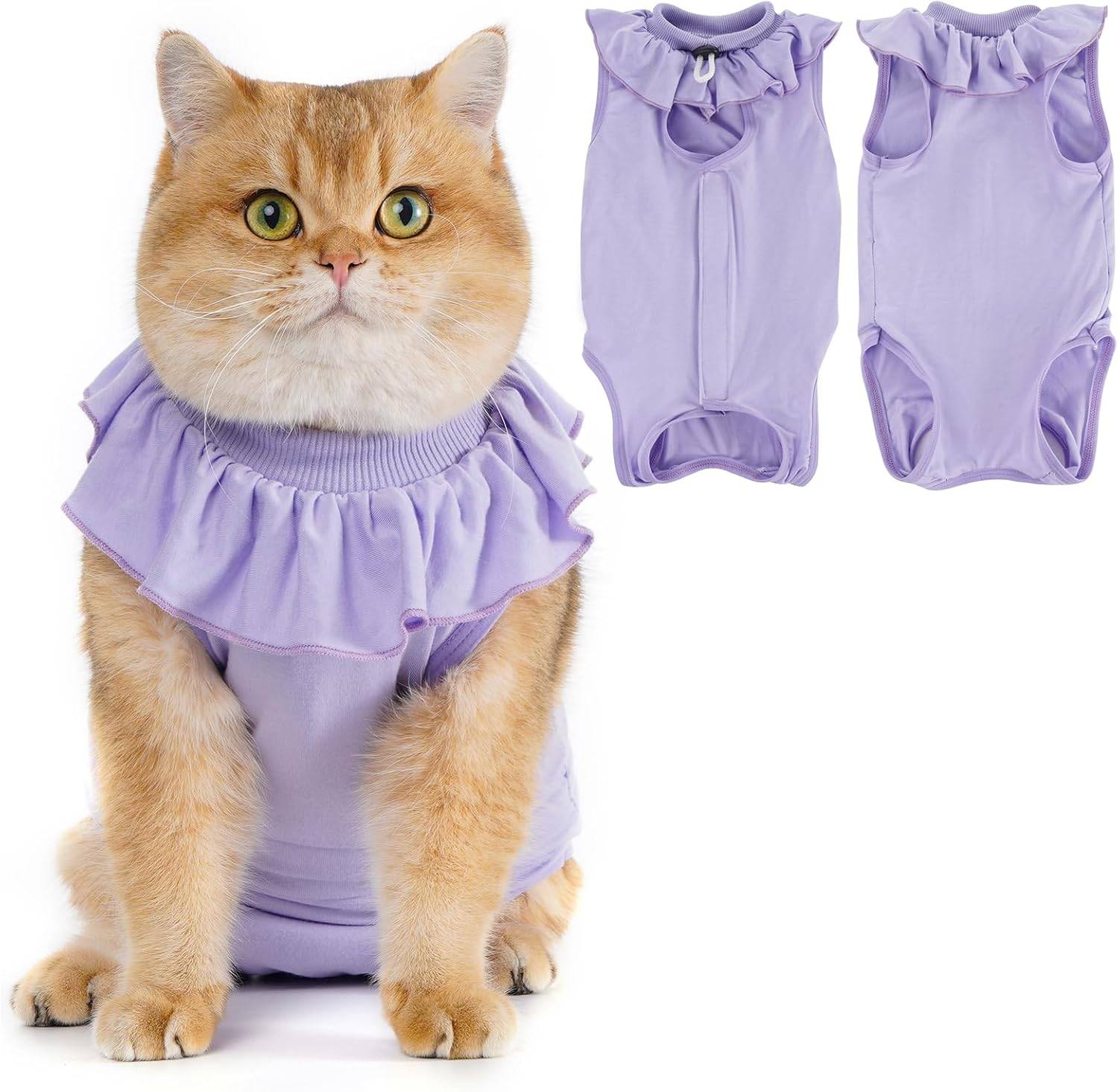 Combinaison de Récupération pour Chat Anti Léchage Vache M