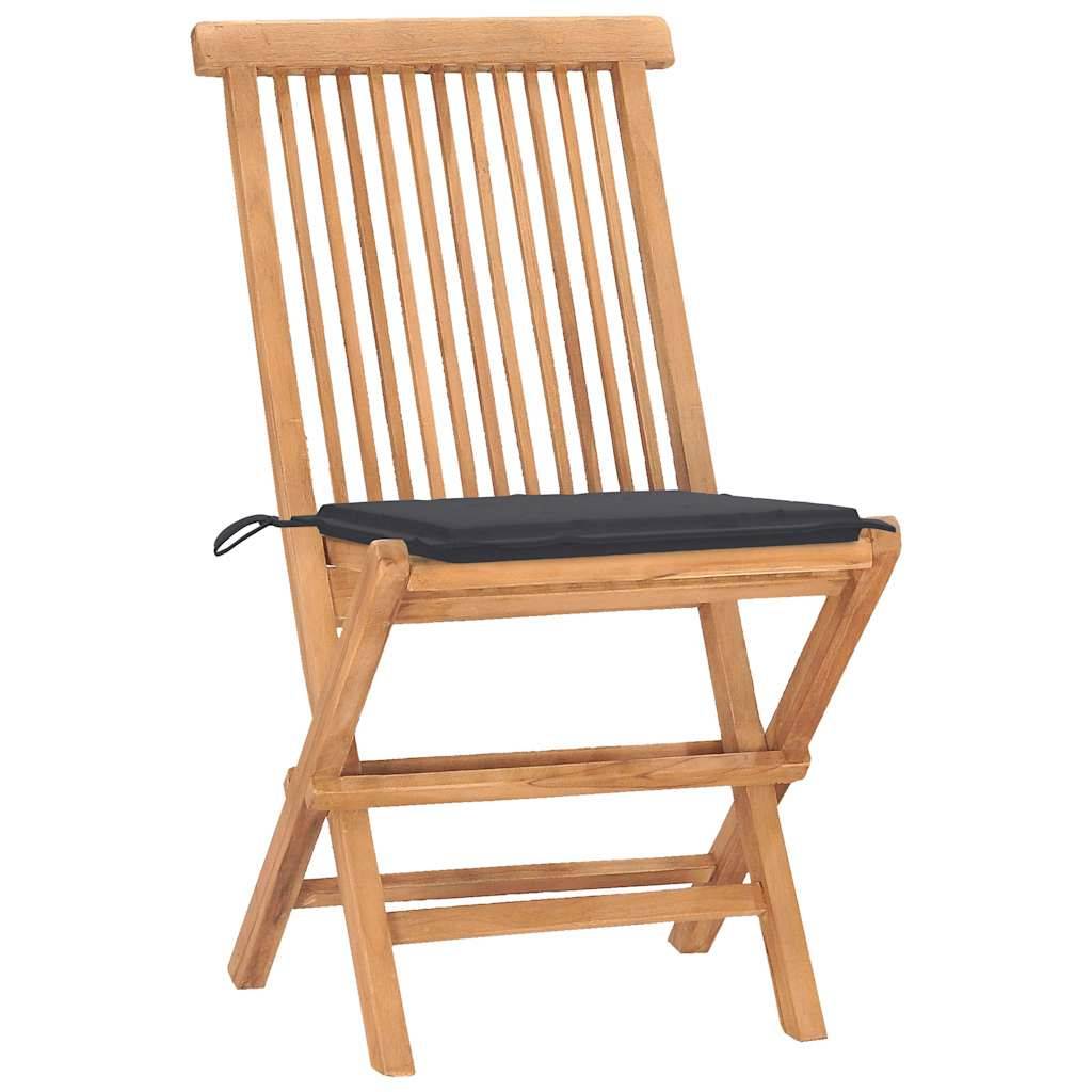 Vidaxl - Ensemble à manger d'extérieur pliable avec coussin 3 pcs-Salons de jardin Teck 759584 - Image 2
