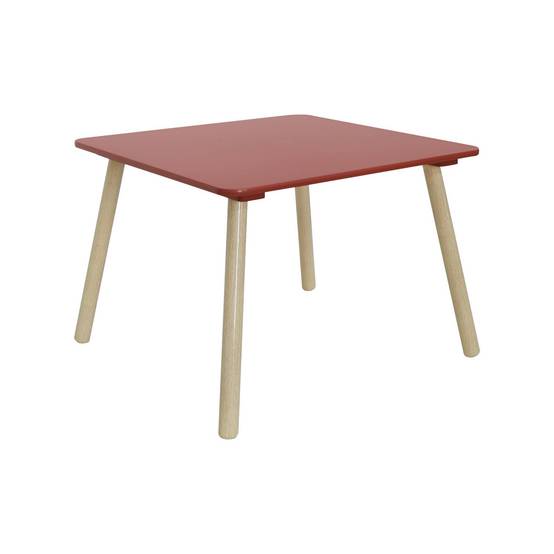 sweeek - Table carrée enfant bois de pin 2 assises terracotta - Judith | sweeek - Image 6