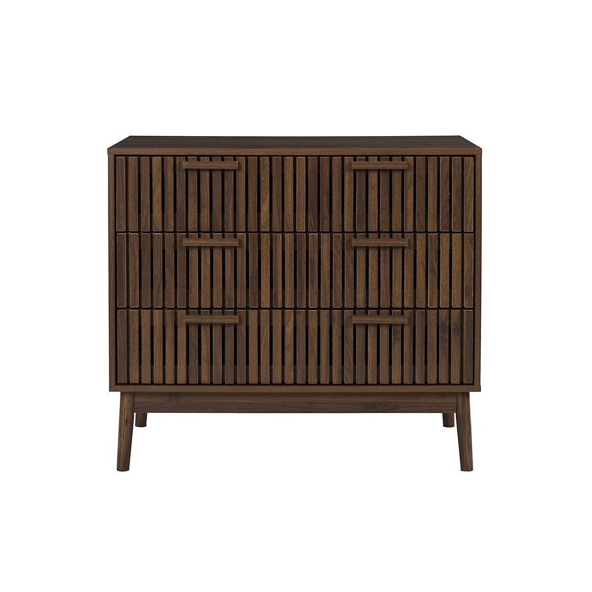 The Home Deco Factory - Commode 3 Tiroirs "Klaus" 90cm Marron Foncé - Image 2