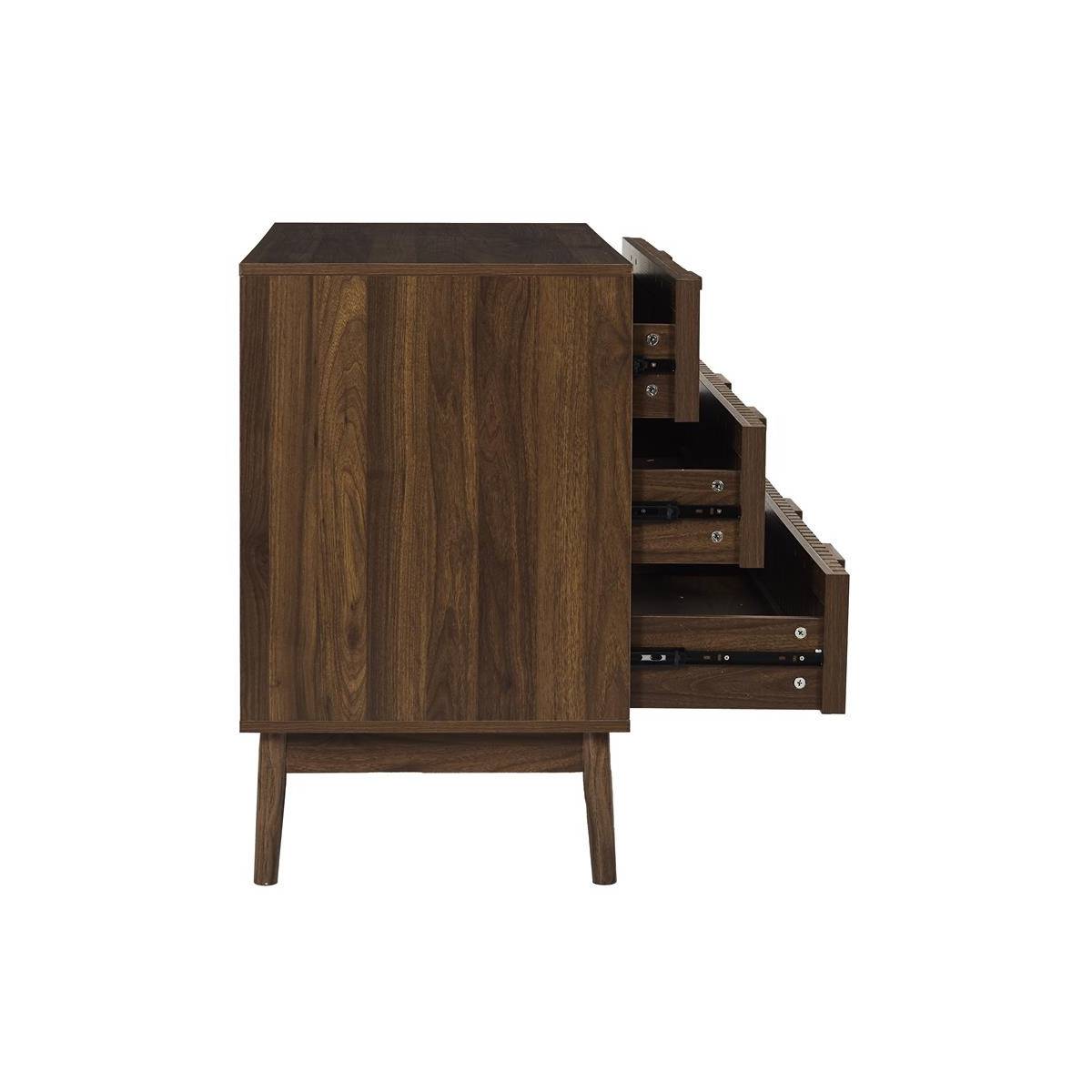 The Home Deco Factory - Commode 3 Tiroirs "Klaus" 90cm Marron Foncé - Image 5