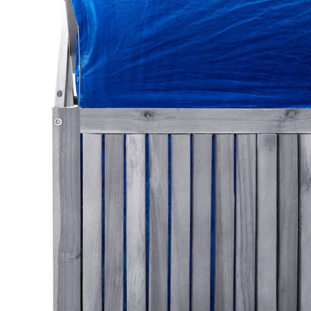 Helloshop26 - Boîte de rangement avec treillis 99 x 55 x 160cm acacia solide gris - Imagen 6