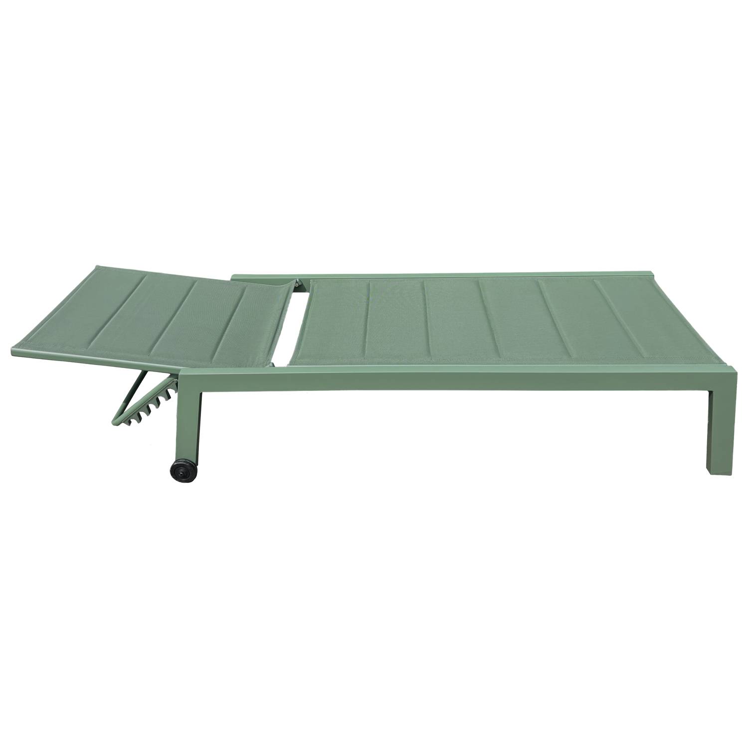 Happy Garden - Bain de soleil BARBADOS en textilène vert sauge - aluminium vert sauge - HAPPY GARDEN - Imagen 4