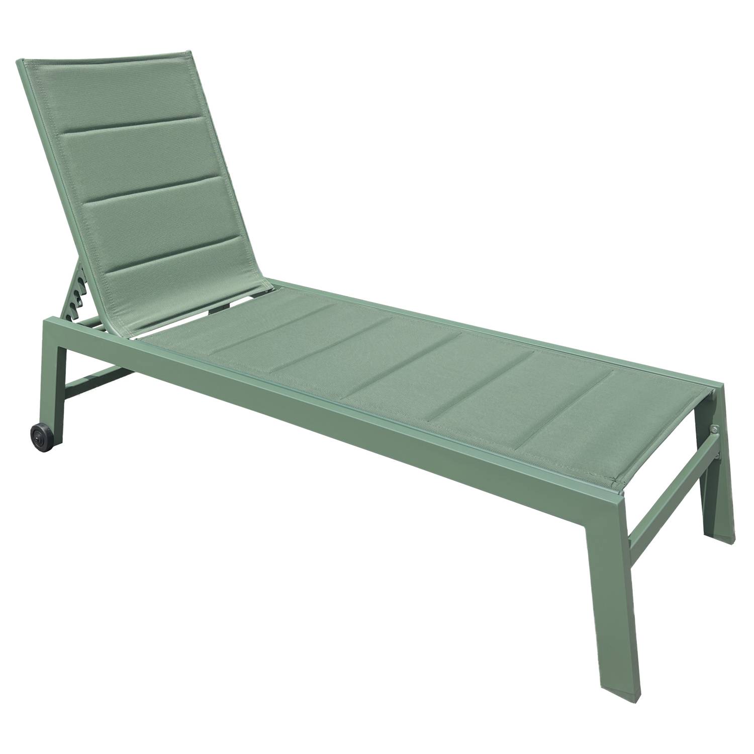Happy Garden - Bain de soleil BARBADOS en textilène vert sauge - aluminium vert sauge - HAPPY GARDEN - Imagen 1