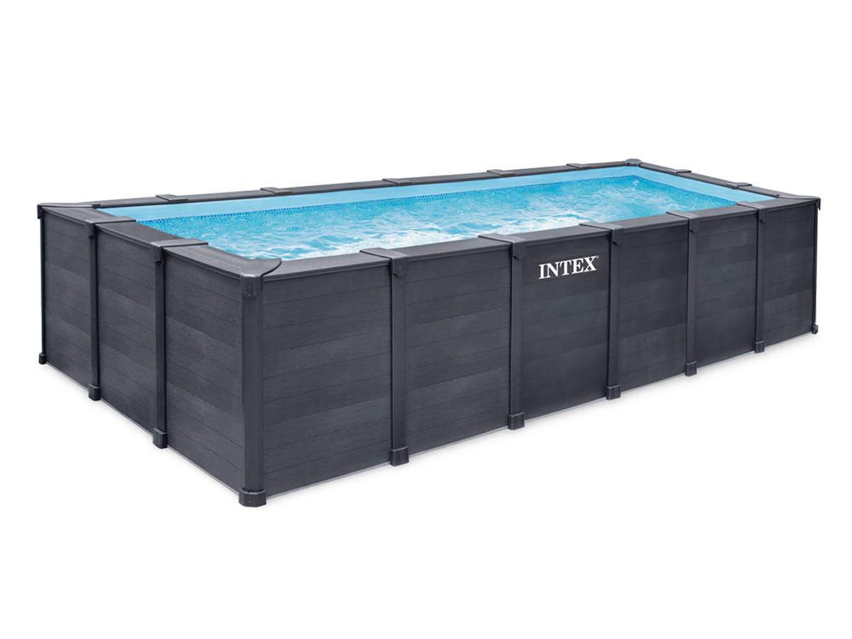 Piscine tubulaire Graphite rectangulaire 6,00 x 3,00 x 1,24 m - Intex