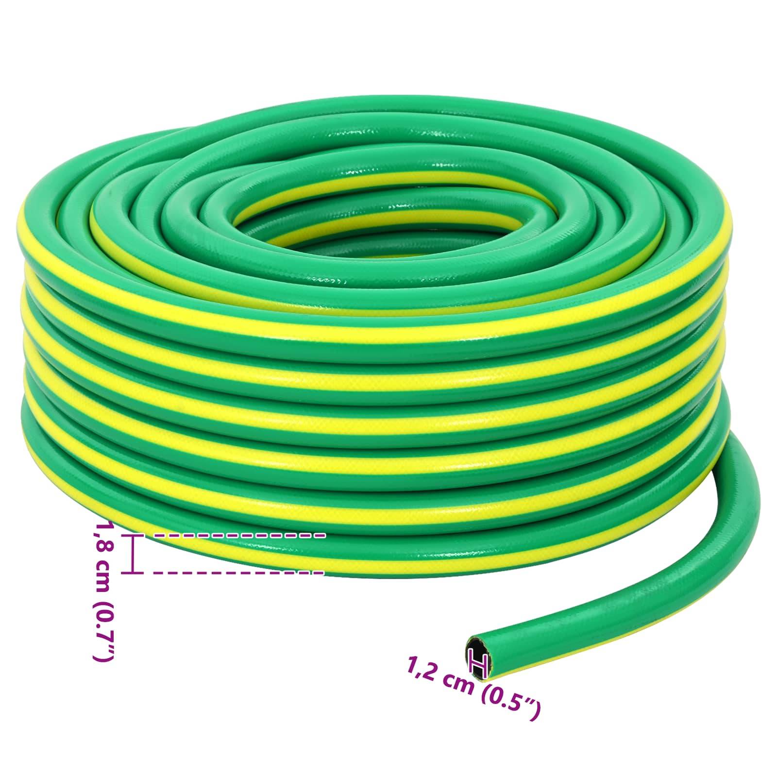 Vidaxl - Tuyau de jardin 5 couches Vert et jaune 1 / 2'' 50 m PVC vidaXL 42035818 - Image 3
