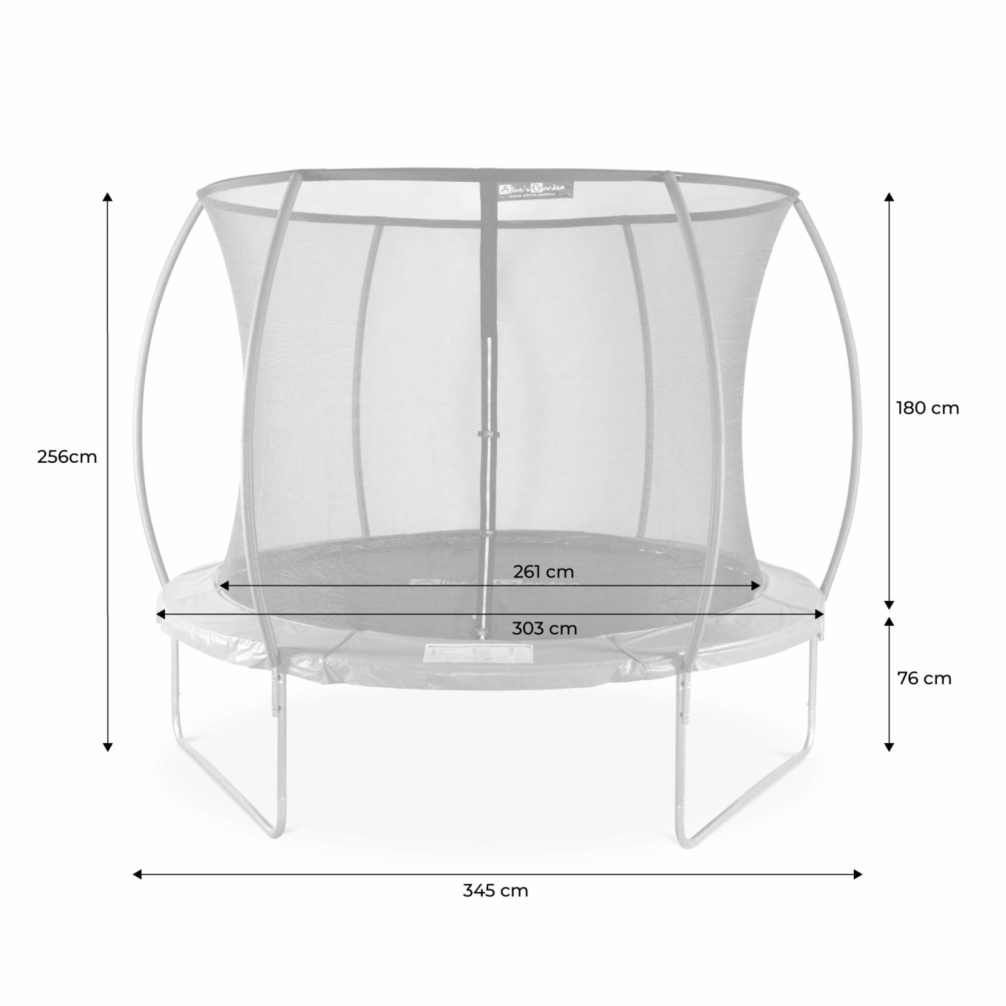 sweeek - Trampoline rond Ø 305cm gris avec filet de protection intérieur - Mars Inner – Nouveau modèle - trampoline de jardin 3.05m 305 cm |Design | | sweeek - Image 6