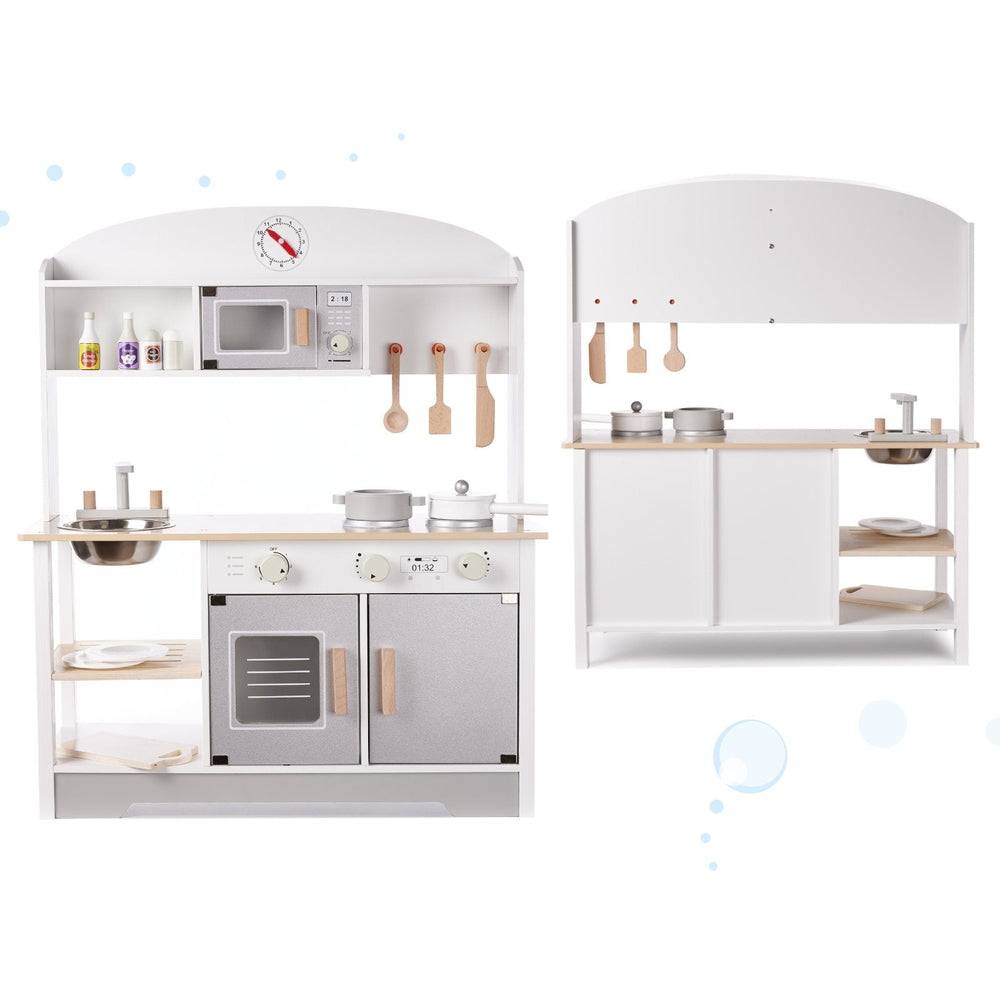 Atoylink – Accessoires De Cuisine En Bois 21 Pièces – Casserole, Poêle, Planche, œuf, épices – Dès 3 Ans