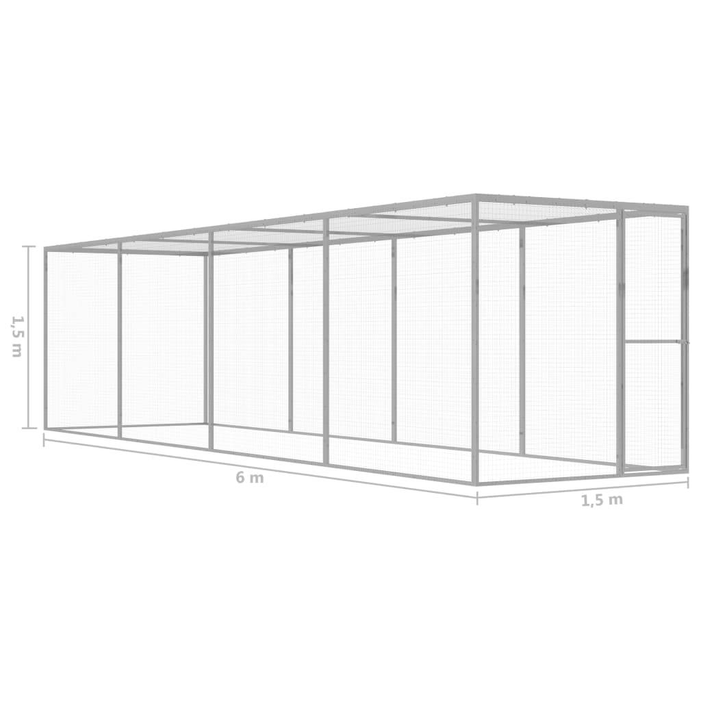 Cage pour chat - Cage extérieur/intérieur 6x1,5x1,5 m Acier galvanisé - Image 5