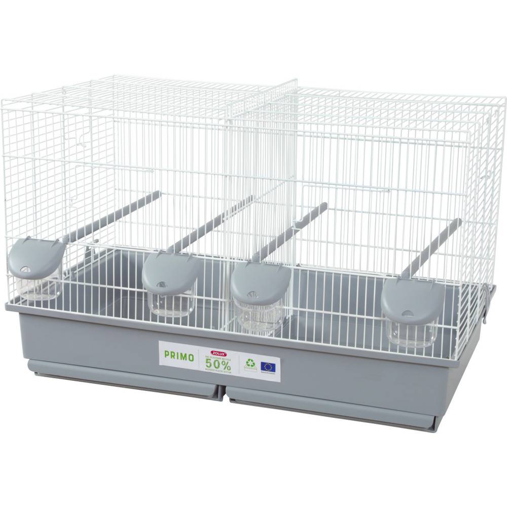 Zolux - Cage primo 67 blanche et grise D 71.5 x 33.5 x 41 cm pour oiseaux. - Image 1
