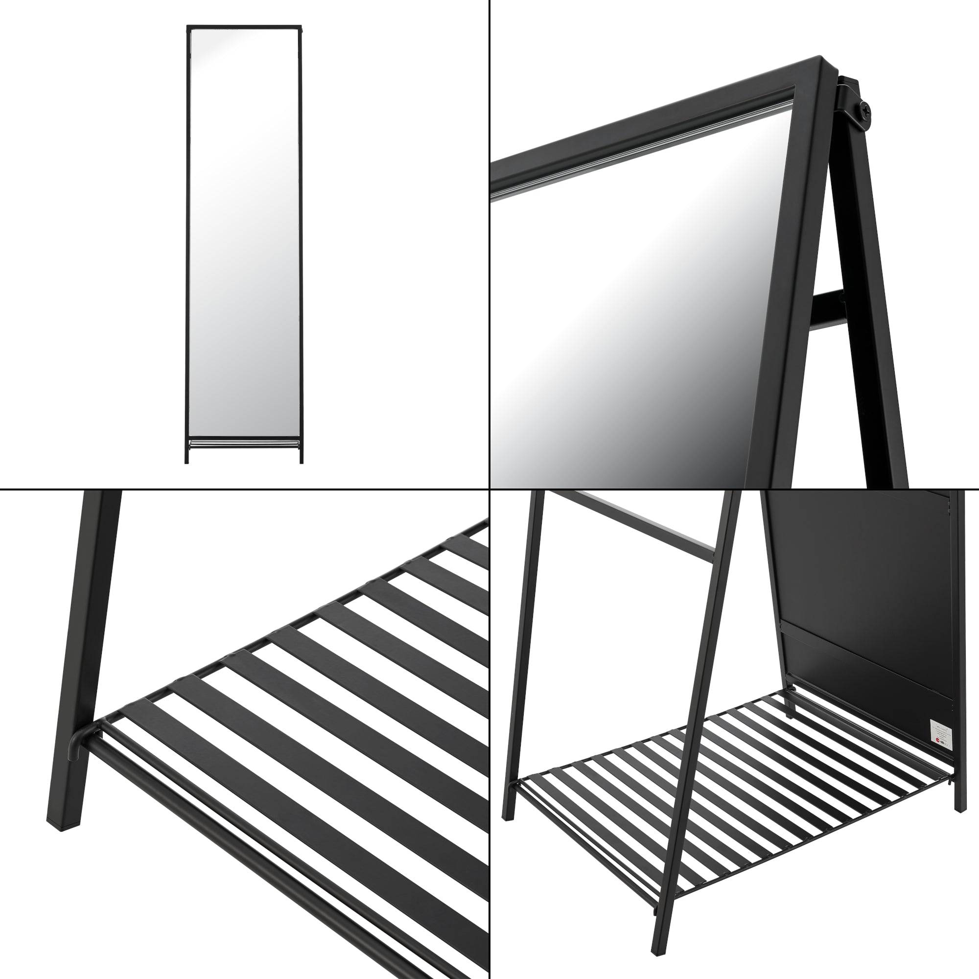 Helloshop26 - Miroir sur pied 160 x 44 x 60 cm noir - Imagen 6