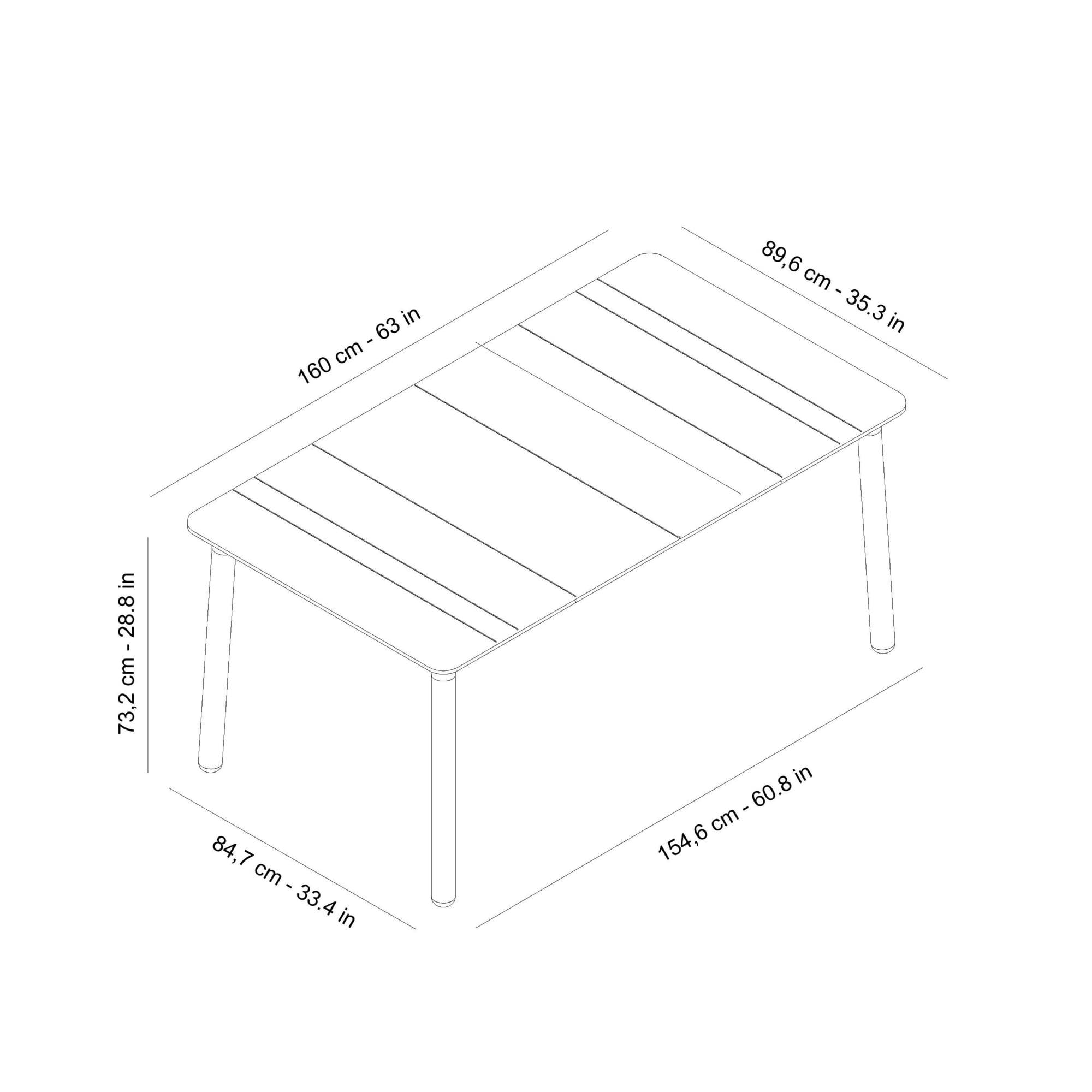 Table rectangulaire extérieur 160x90 sable - sable NOA garbar - Image 2