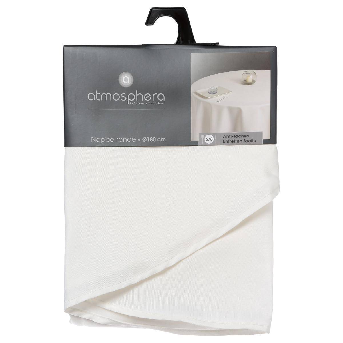 Atmosphera - Nappe anti-tâche "Lallie" blanc ivoire D180cm - Atmosphera Créateur d'intérieur - Imagen 2