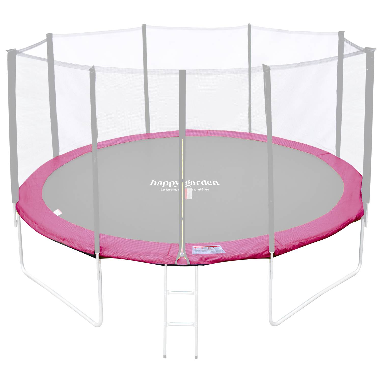 Happy Garden - Matelas de protection réversible pour trampoline Ø430cm MELBOURNE - gris/rose - HAPPY GARDEN - Imagen 6