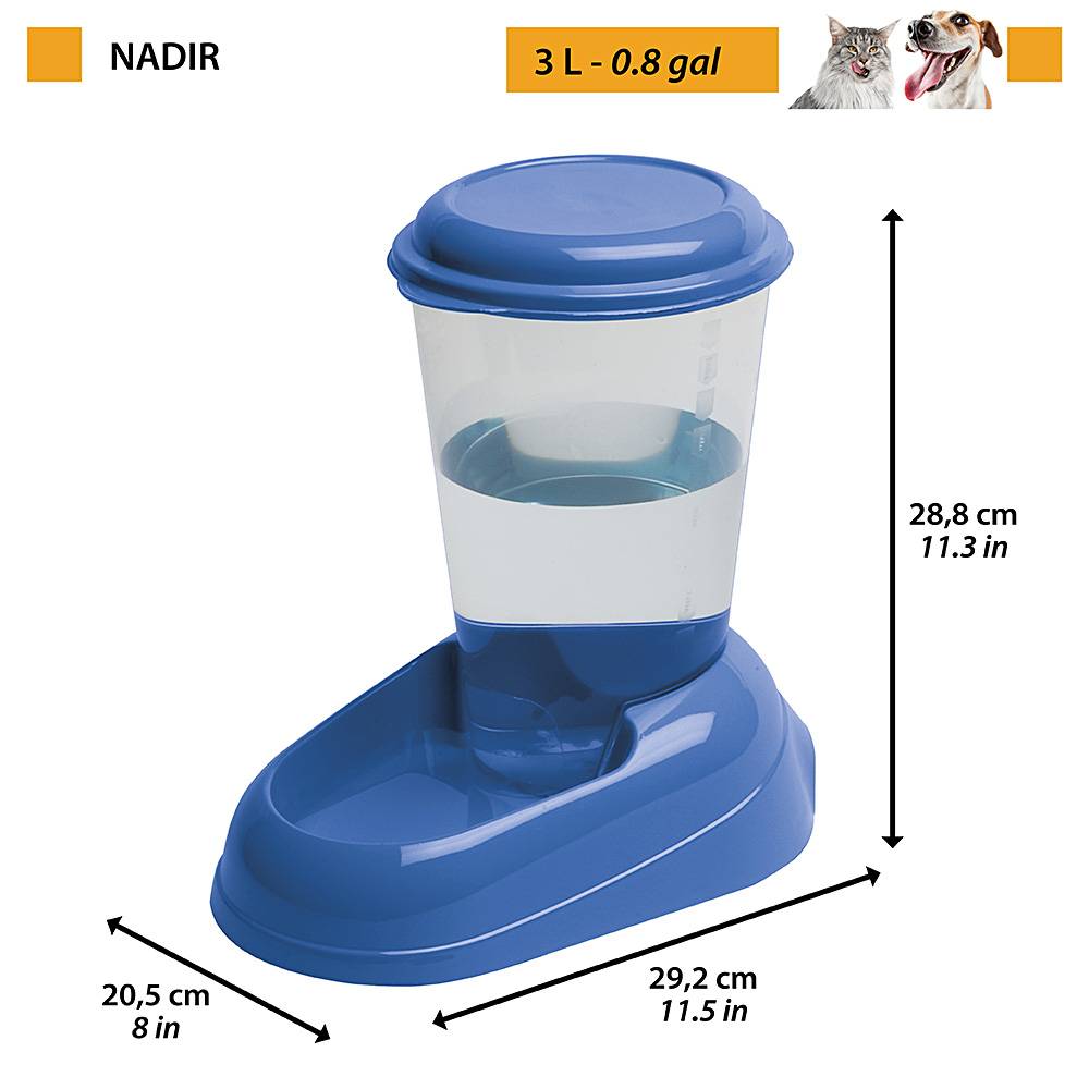 Ferplast - Ferplast Distributeur d'eau pour chat et chien NADIR, Abreuvoir 3 litres pour petits et moyens chiens, fond antidérapant, 29,2 x 20,2 x h 28,8 cm - Imagen 2