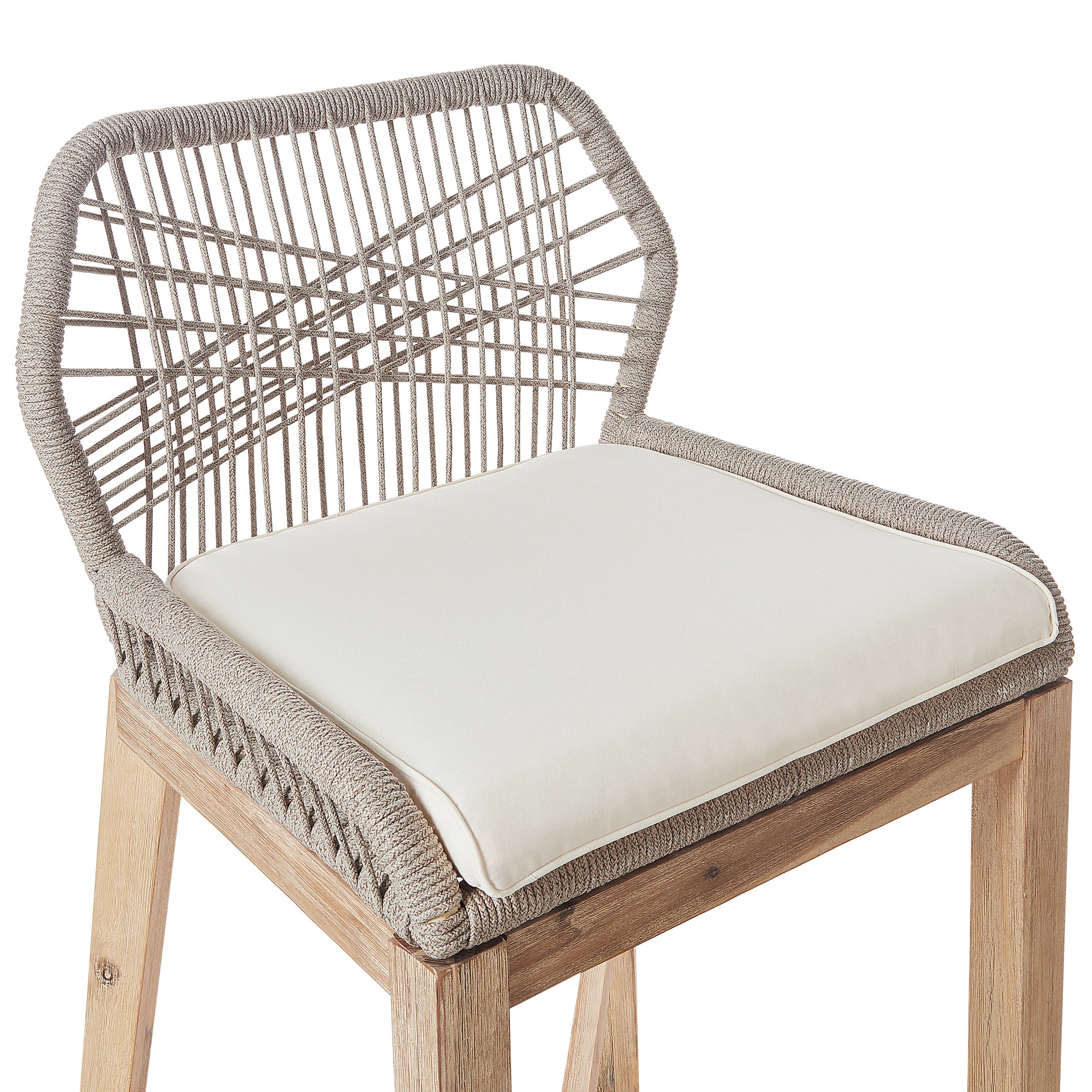 Beliani - Tabouret de bar Acacia Beige TALAMONE - Beliani - Imagen 8