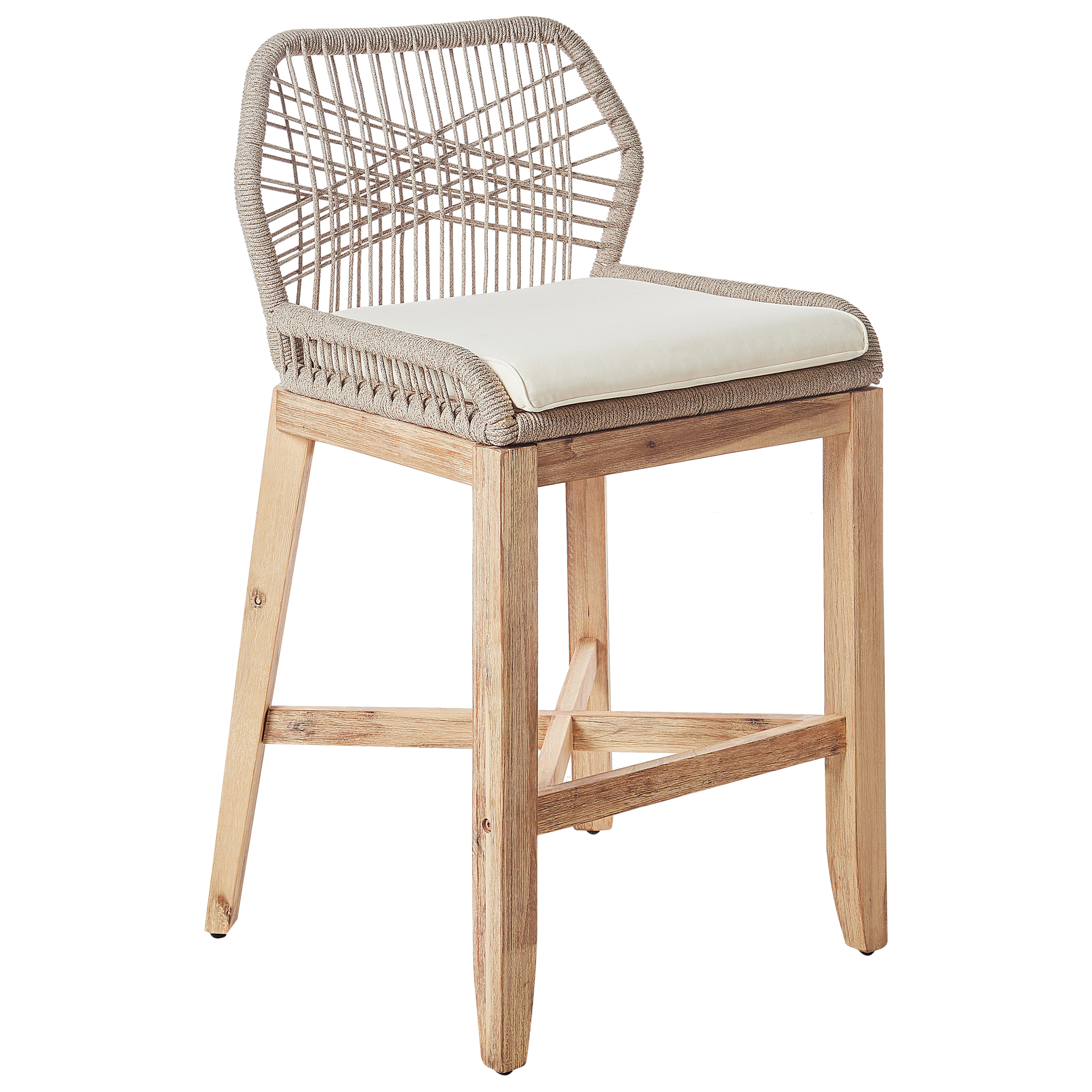 Beliani - Tabouret de bar Acacia Beige TALAMONE - Beliani - Imagen 4