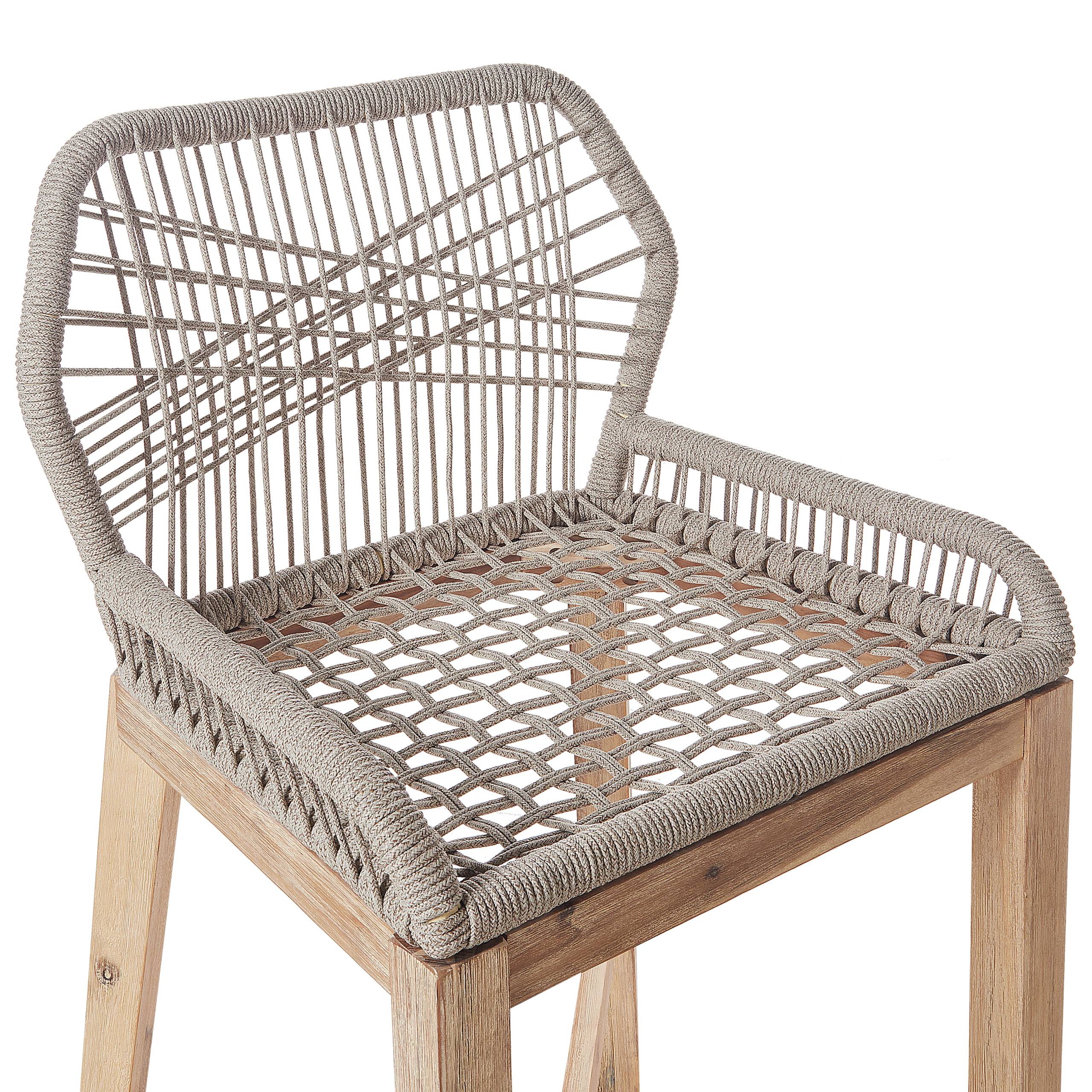 Beliani - Tabouret de bar Acacia Beige TALAMONE - Beliani - Imagen 9