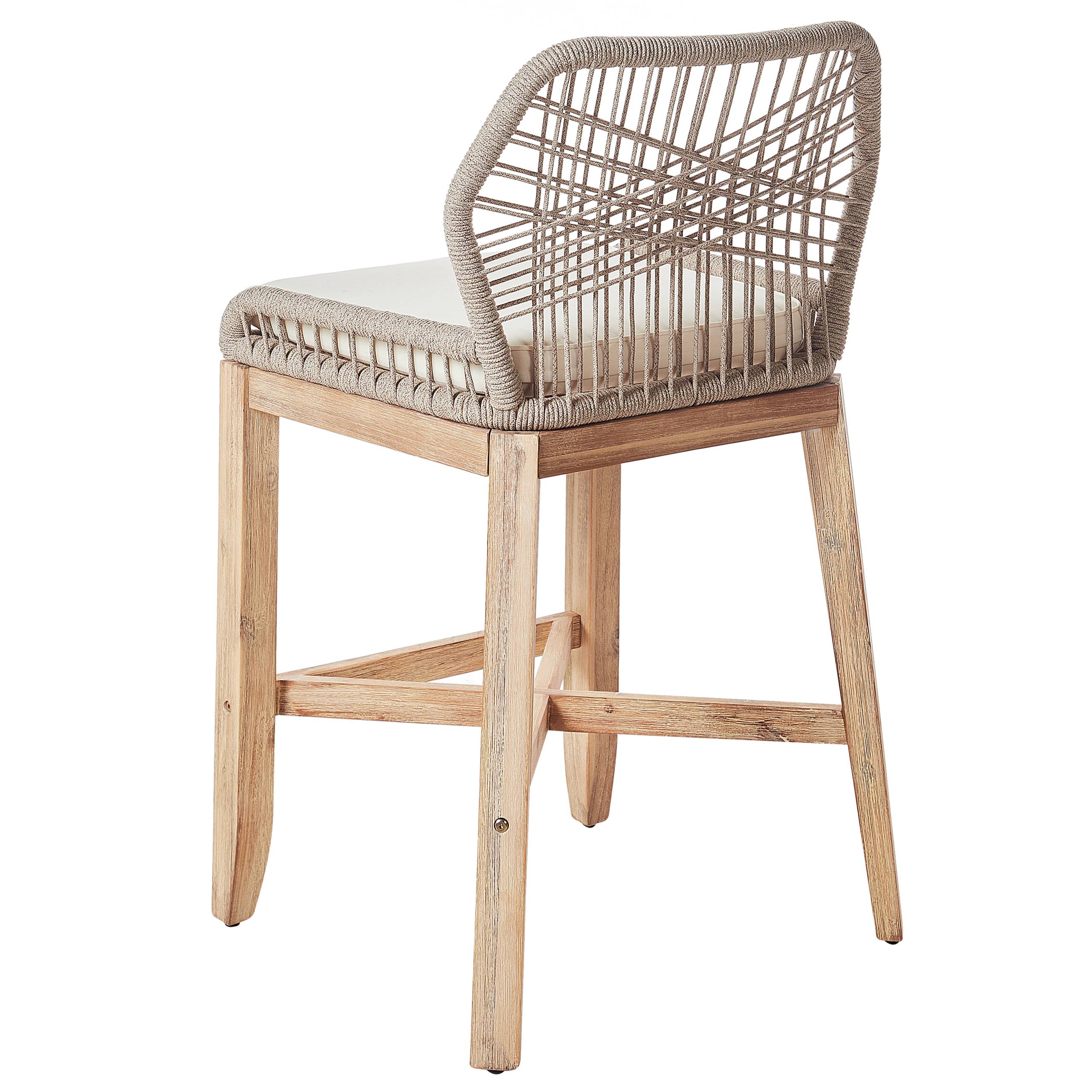 Beliani - Tabouret de bar Acacia Beige TALAMONE - Beliani - Imagen 7