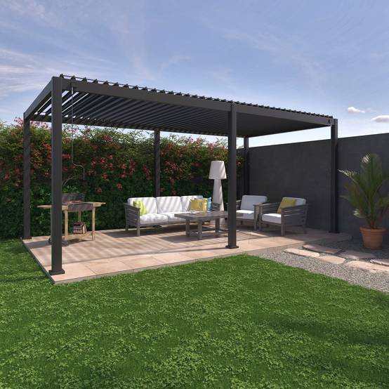 sweeek - Pergola bioclimatique – Triomphe – 3x6m. aluminium. à lames orientables | sweeek - Image 1