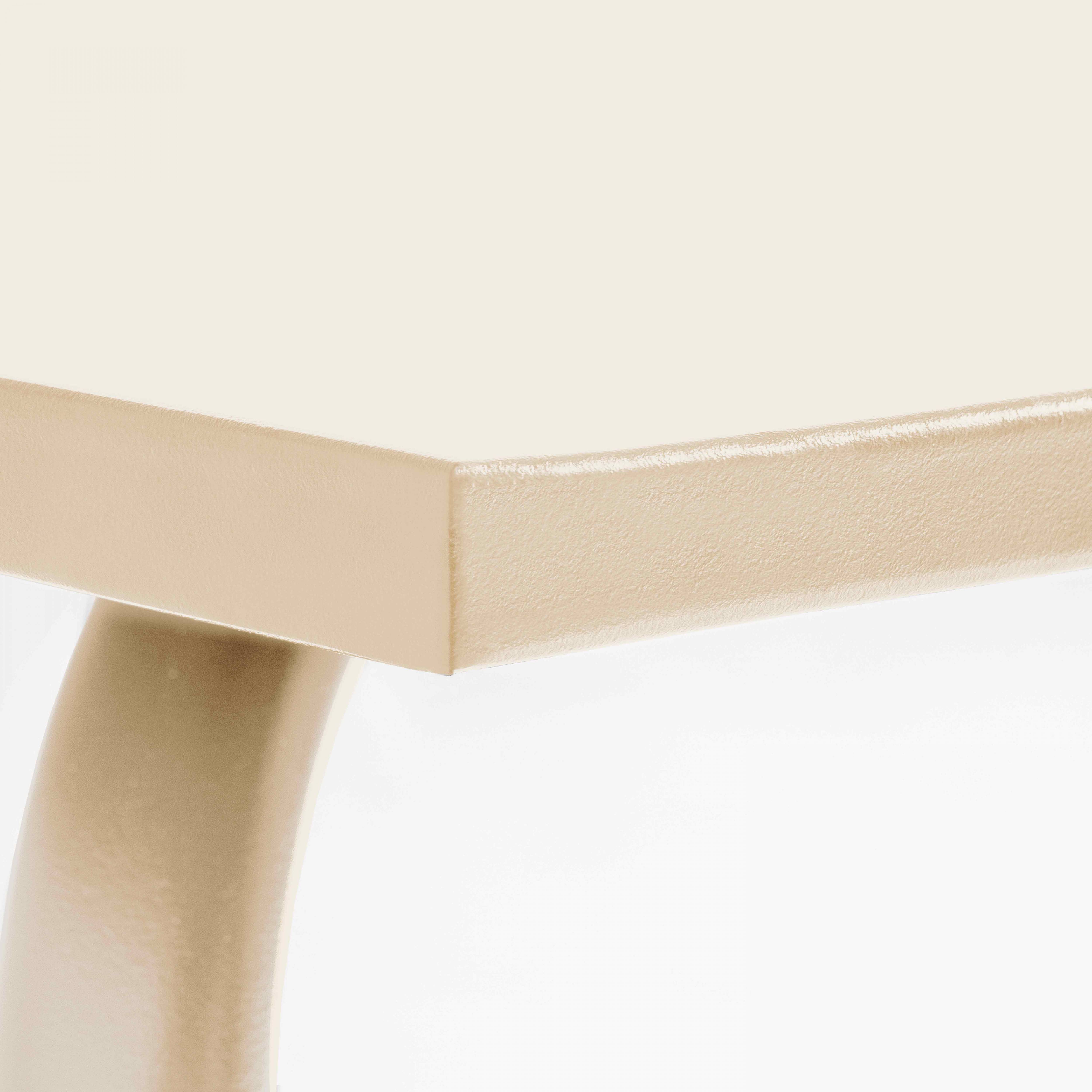 Oviala - Table de jardin carrée en acier 8 places 120 cm ivoire Palavas - Oviala - Imagen 6