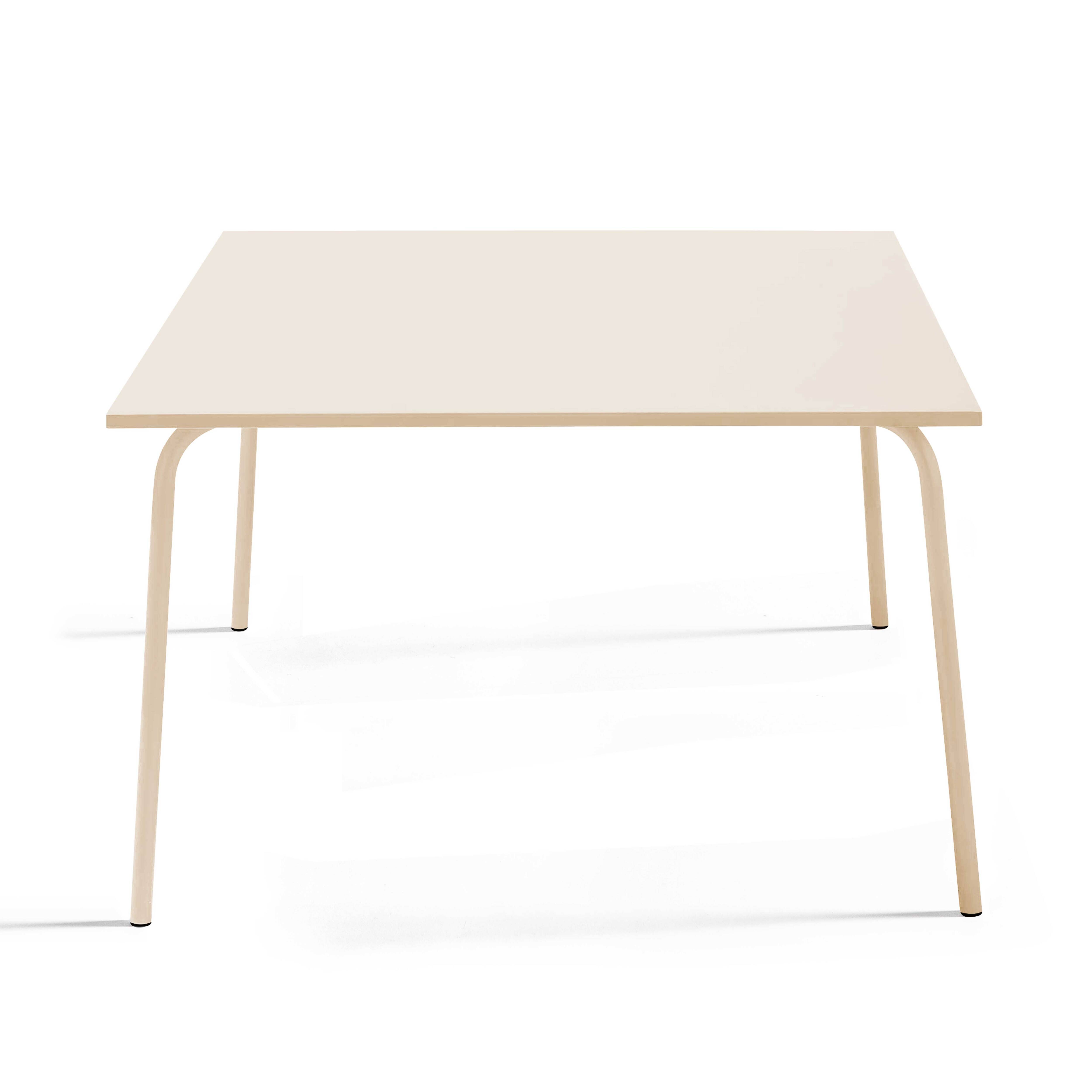 Oviala - Table de jardin carrée en acier 8 places 120 cm ivoire Palavas - Oviala - Imagen 5