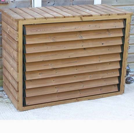 Cache climatiseur extérieur en bois, Hauteur 1.47 m - Imagen 1