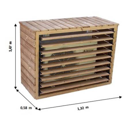 Cache climatiseur extérieur en bois, Hauteur 1.47 m - Imagen 3