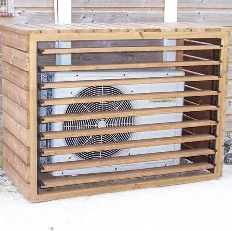 Cache climatiseur extérieur en bois, Hauteur 1.47 m - Imagen 2