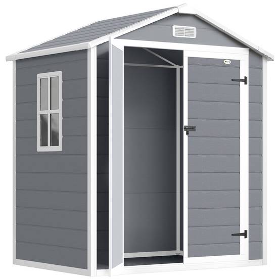 Abri de jardin polypropylène gris 183 x 134 x 210 cm - PANGIVO - Image 2
