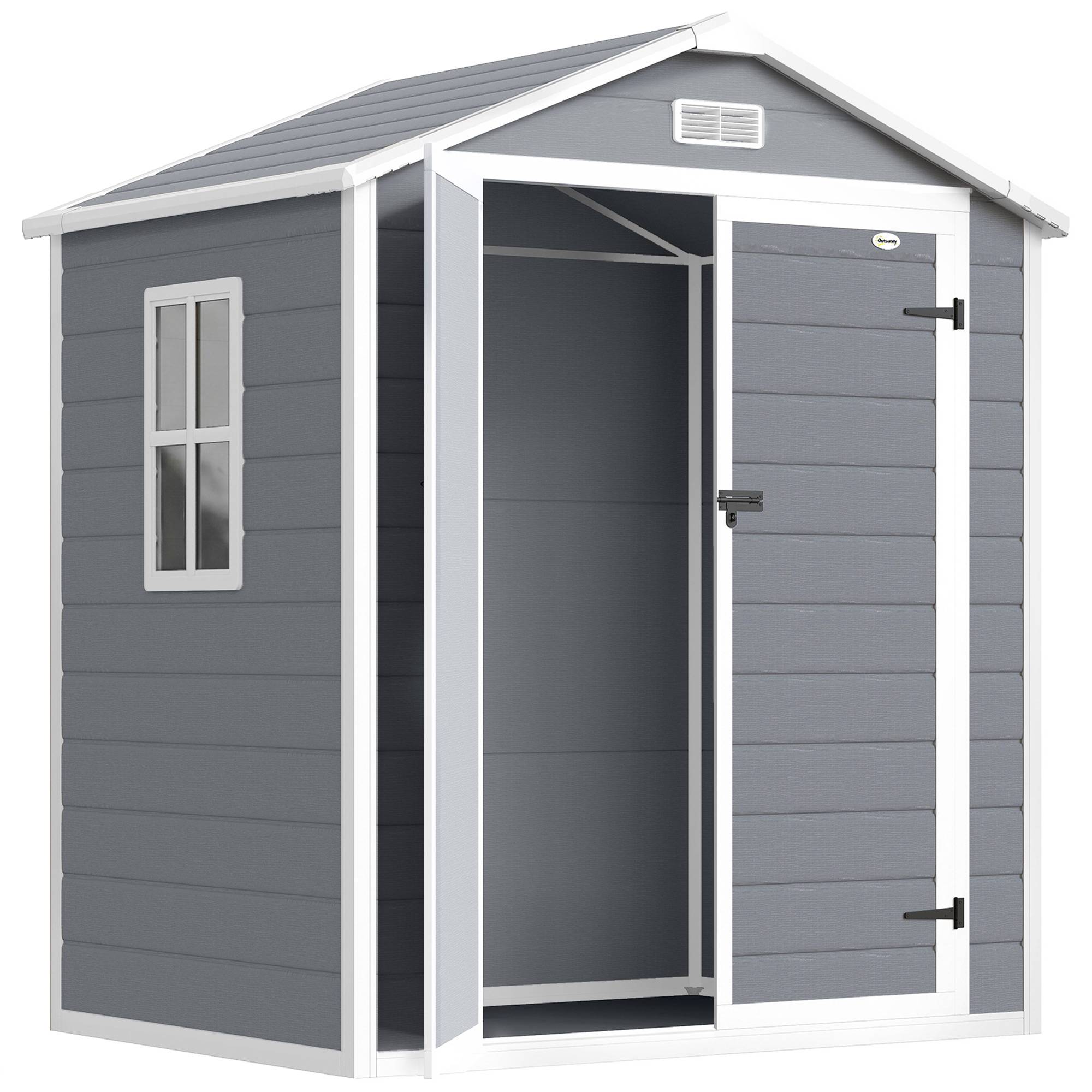 Abri de jardin polypropylène gris 183 x 134 x 210 cm - PANGIVO - Image 2