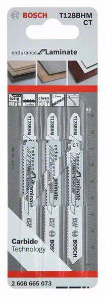 Bosch - Lame de scie sauteuse T 128 BHM BOSCH 92 mm Spécial stratifié - Carte de 3 - 2608900542 - Image 2