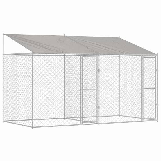 Enclos Chenil Extérieur Acier Galvanisé pour Grand Chien Jardin 400x200cm – ComfortXL Outdoor Living - Image 2