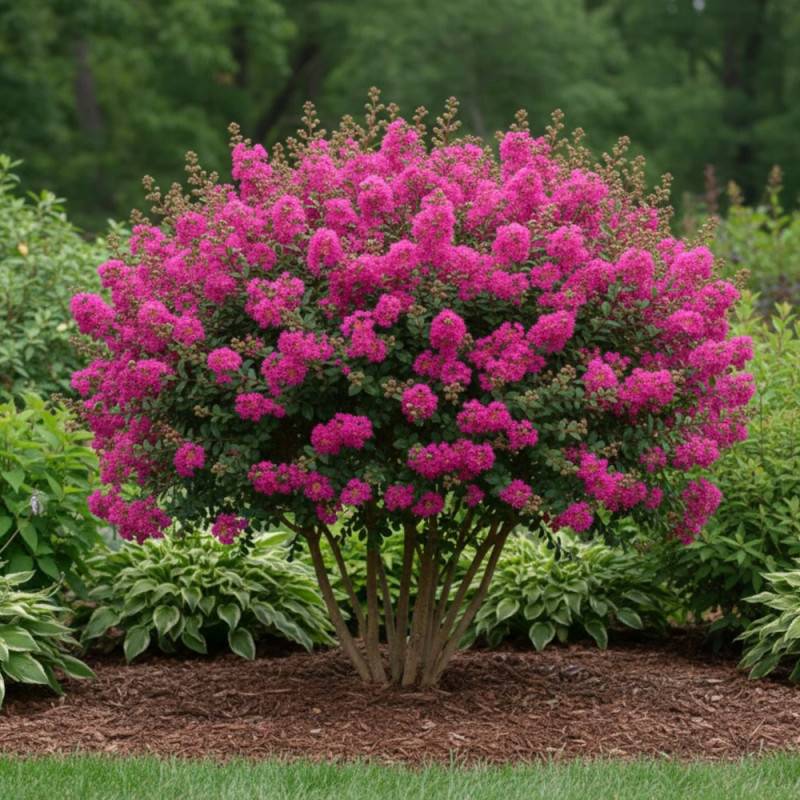 Lilas des Indes Petit´ Canaille® Rose, Lagerstroemia à fleurs Rose - feuillage Caduc - Pot de 3L - Touffe-  hauteur à maturité De 1,00 m à 1,50 m - Image 3