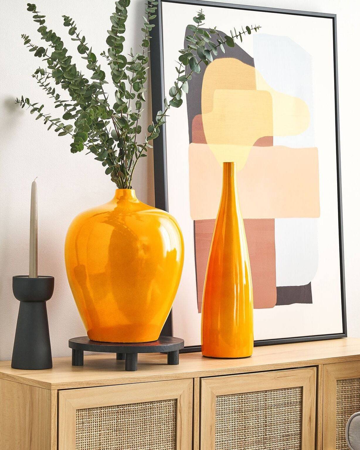 Beliani - Vase à fleurs Terre cuite Orange TERRASA - 27x27x37- Beliani - Image 1