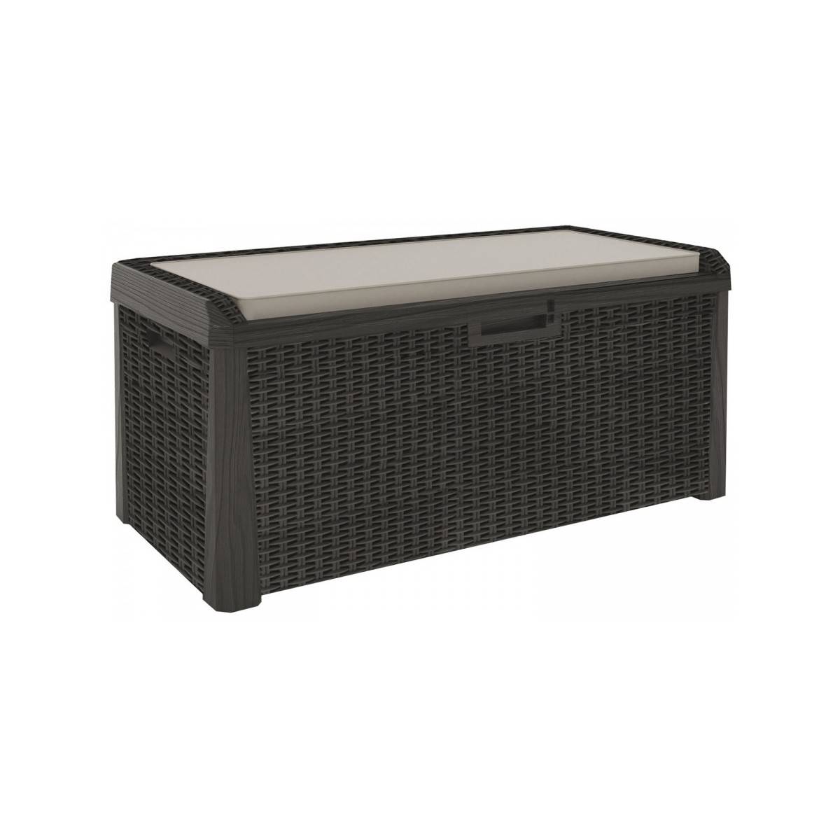Coffre de jardin en résine 560 Litres Gris Anthracite Cousin inclus Effet rotin L147xP72xH65 cm TOOMAX - Imagen 1