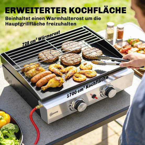 Barbecue à gaz de table acier noir 51.5 x 44 x 21 cm - PANGIVO - Image 7