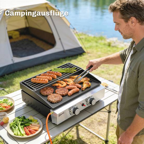 Barbecue à gaz de table acier noir 51.5 x 44 x 21 cm - PANGIVO - Image 10
