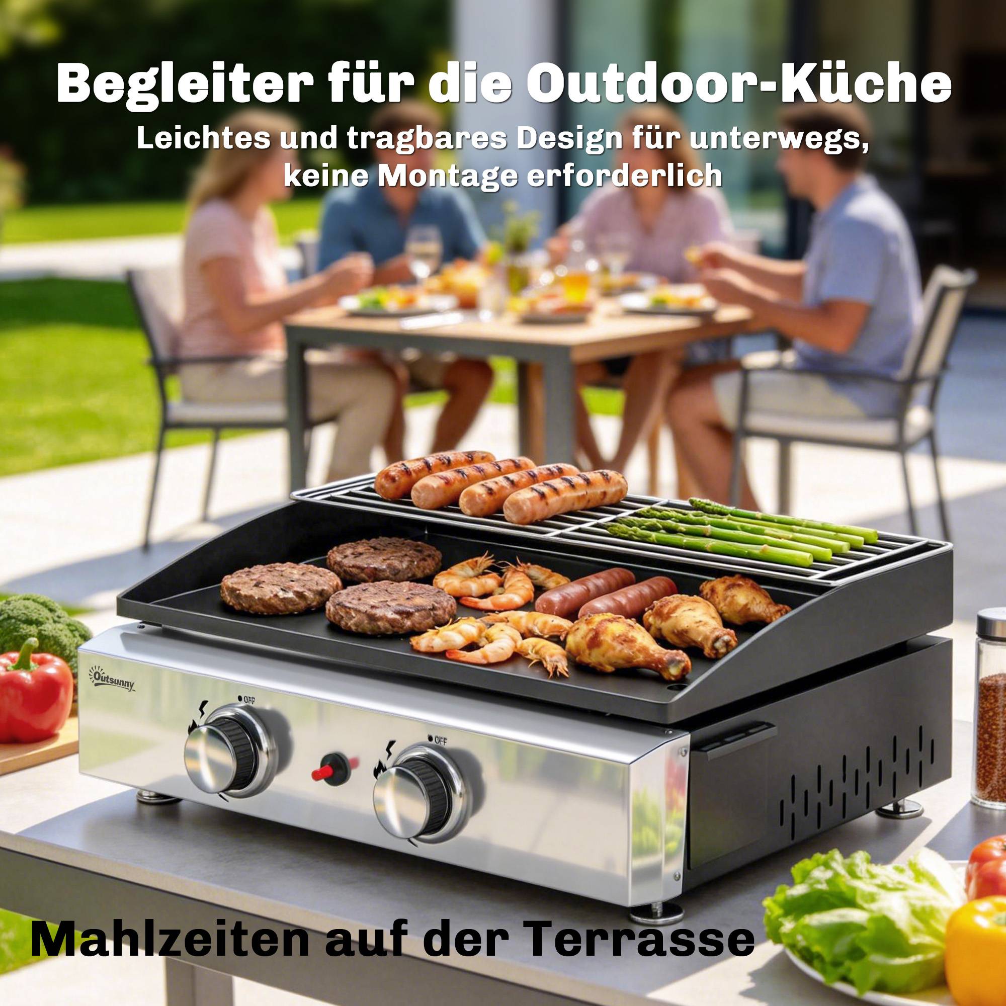 Barbecue à gaz de table acier noir 51.5 x 44 x 21 cm - PANGIVO - Image 9